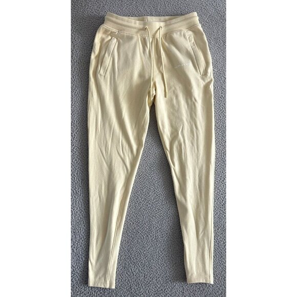 Alphalete Essential Core Joggers Pants Butter Yellow Drawstring Cot - Picture 1 of 10